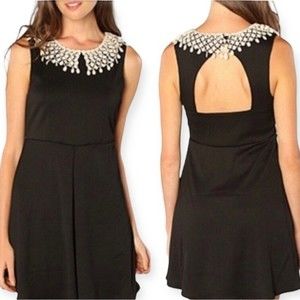 Free People Waffle Knit Dress With Crocheted Collar